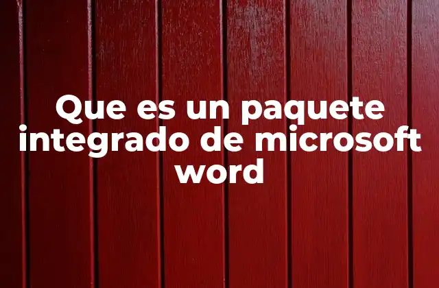 Que es un Paquete Integrado de Microsoft Word
