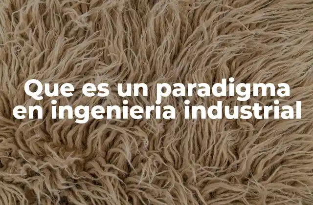 Que es un Paradigma en Ingenieria Industrial