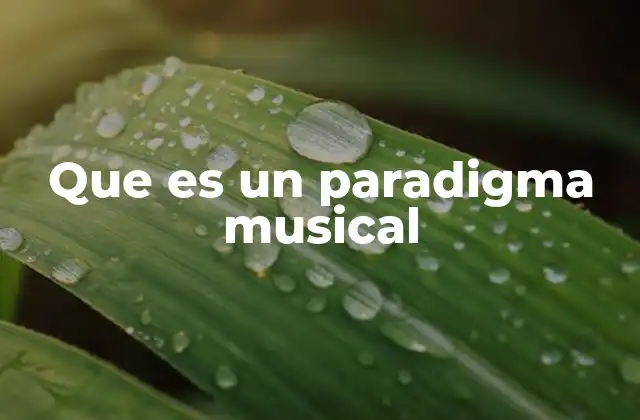 Que es un Paradigma Musical