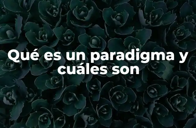 Qué es un Paradigma y Cuáles Son