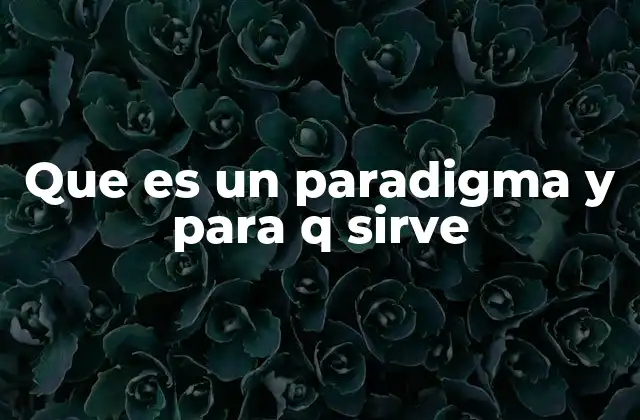 Que es un Paradigma y para Q Sirve