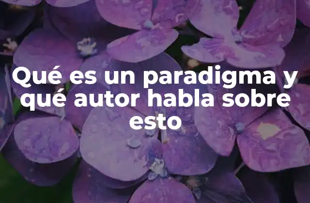 Qué es un Paradigma y Qué Autor Habla sobre Esto