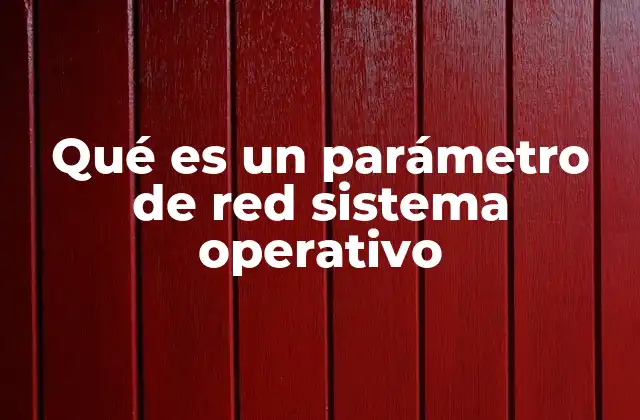 Qué es un Parámetro de Red Sistema Operativo