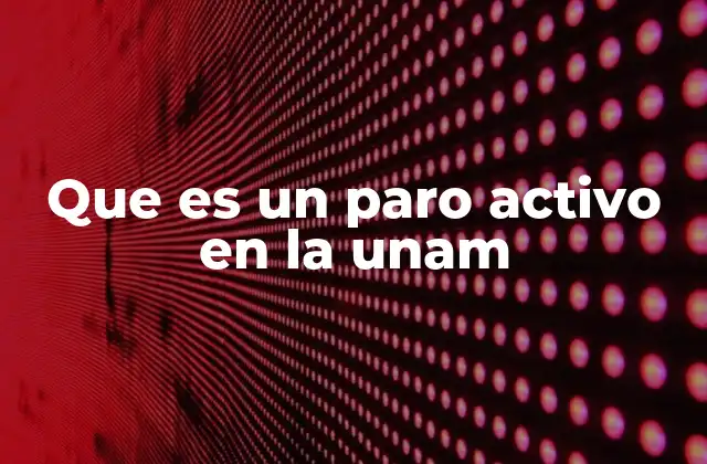 Que es un Paro Activo en la Unam