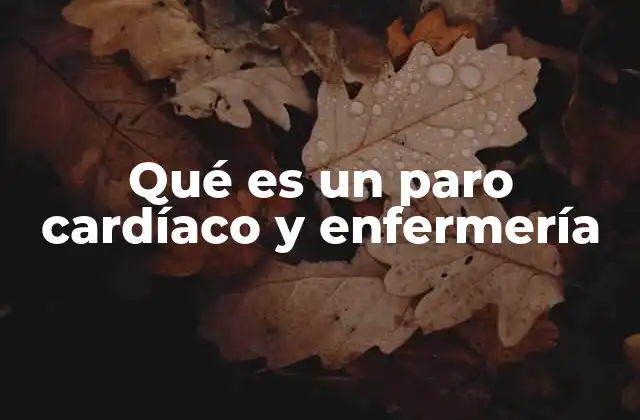 Qué es un Paro Cardíaco y Enfermería