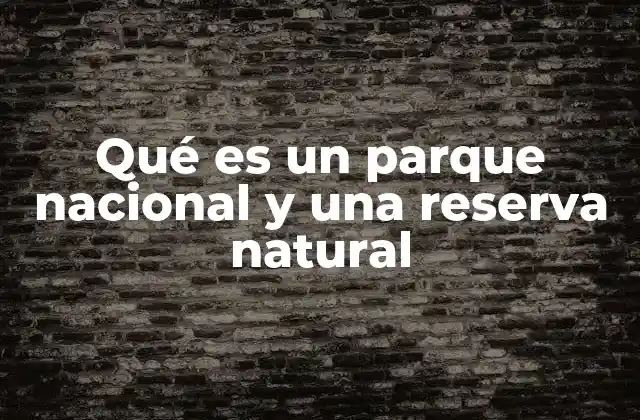 Qué es un Parque Nacional y una Reserva Natural