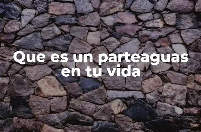 Que es un Parteaguas en Tu Vida