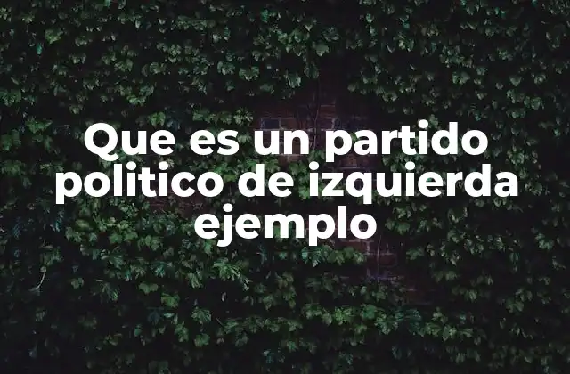 Características comunes de los partidos políticos de izquierda