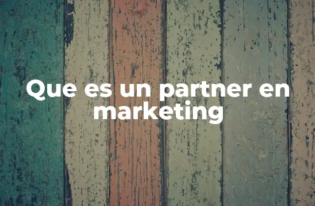 Que es un Partner en Marketing