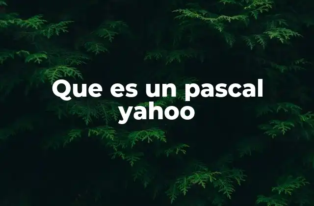 Que es un Pascal Yahoo