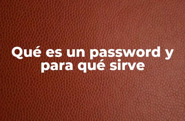Qué es un Password y para Qué Sirve
