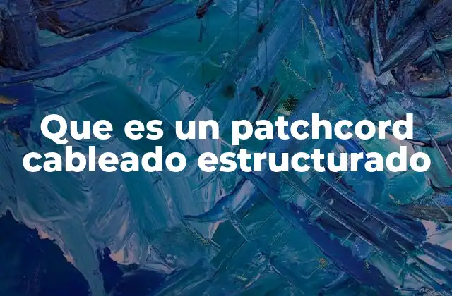 Que es un Patchcord Cableado Estructurado
