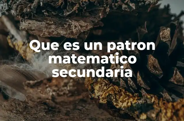 Que es un Patron Matematico Secundaria