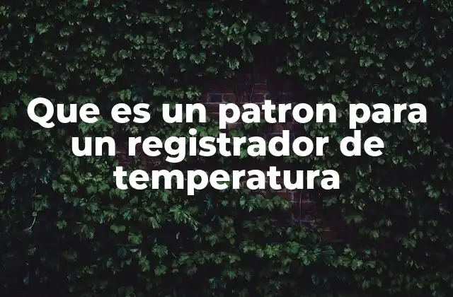 Que es un Patron para un Registrador de Temperatura
