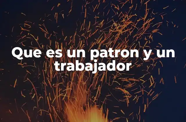 Que es un Patron y un Trabajador
