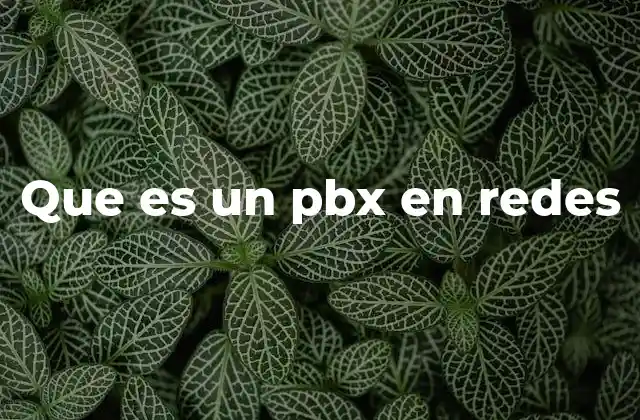 Que es un Pbx en Redes