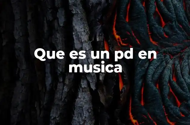 Que es un Pd en Musica