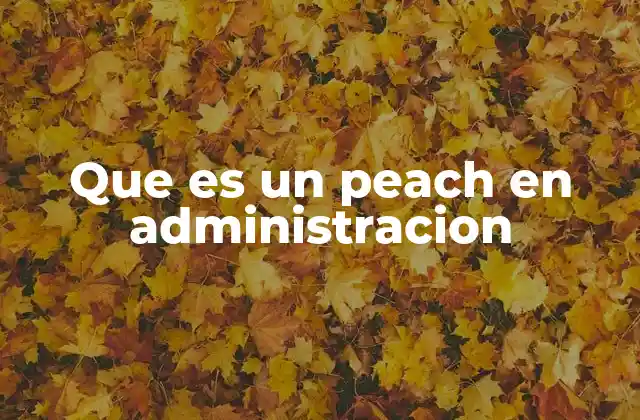 Que es un Peach en Administracion