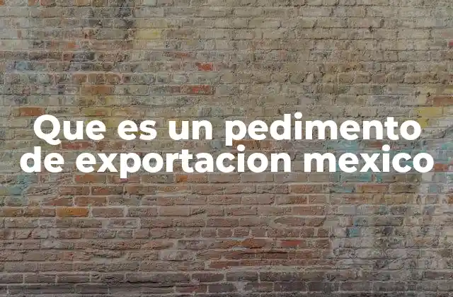 Que es un Pedimento de Exportacion Mexico