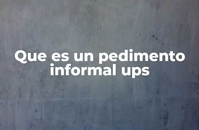 Que es un Pedimento Informal Ups