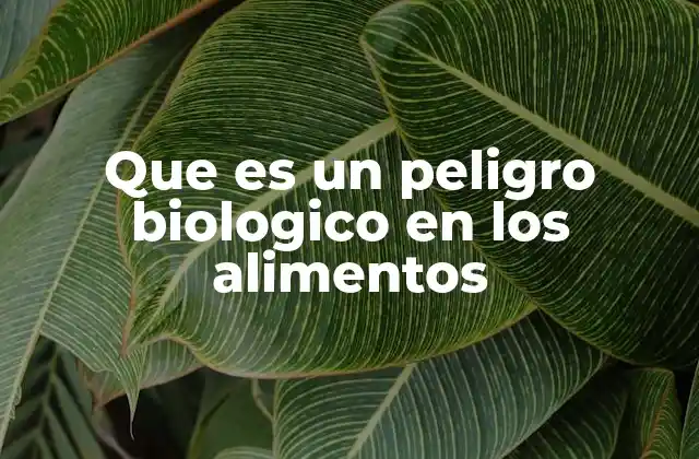 Que es un Peligro Biologico en los Alimentos