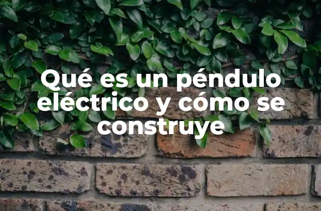 Qué es un Péndulo Eléctrico y Cómo Se Construye