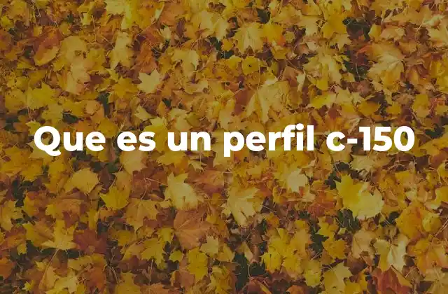 Que es un Perfil C-150