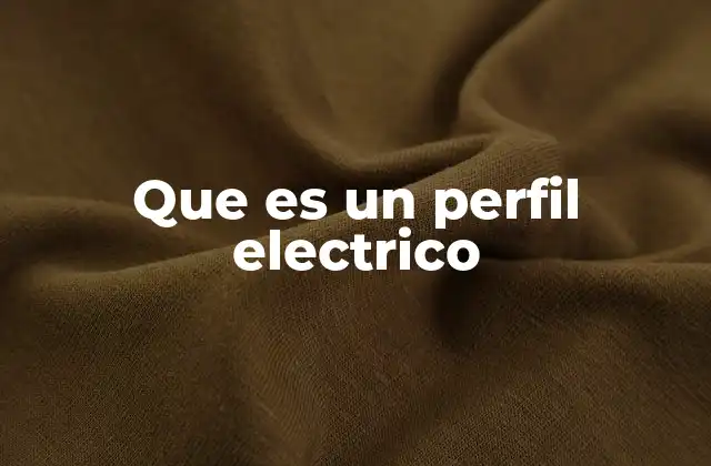 Que es un Perfil Electrico