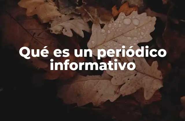 Qué es un Periódico Informativo