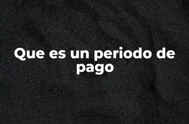 Que es un Periodo de Pago