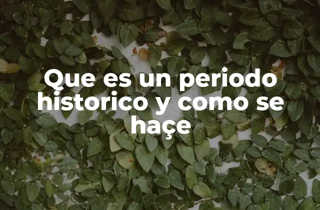 Que es un Periodo Historico y como Se Haçe
