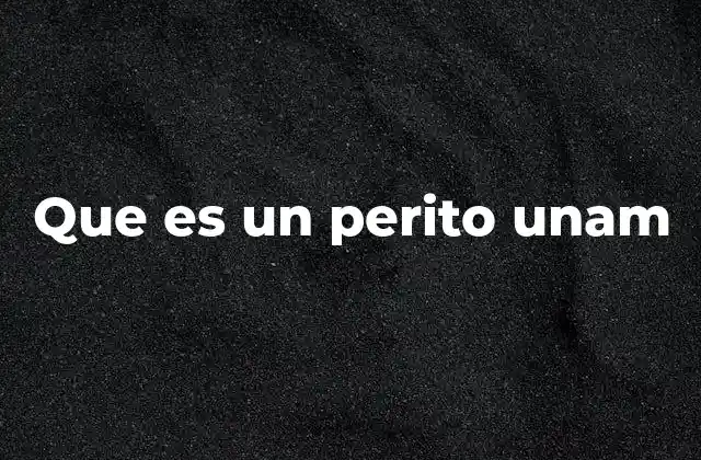 Que es un Perito Unam