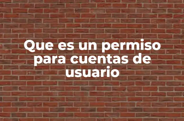 Que es un Permiso para Cuentas de Usuario