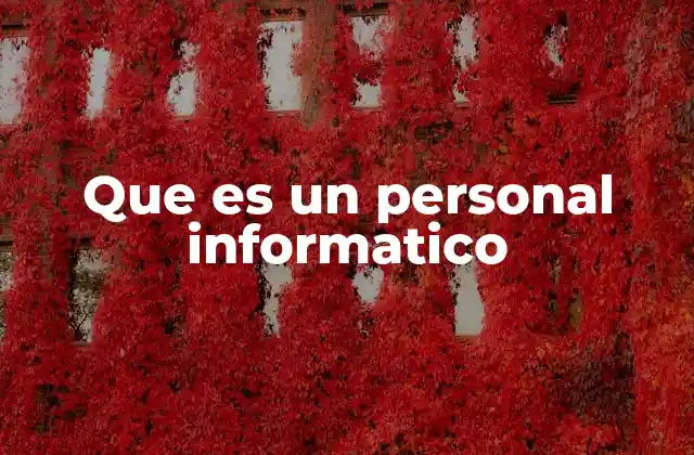 Que es un Personal Informatico