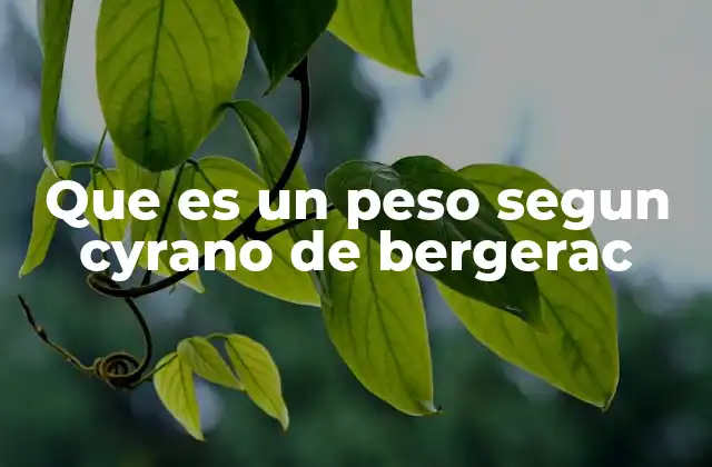 Que es un Peso Segun Cyrano de Bergerac