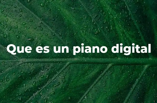 Que es un Piano Digital