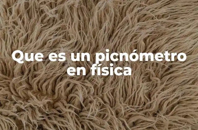 Que es un Picnómetro en Física