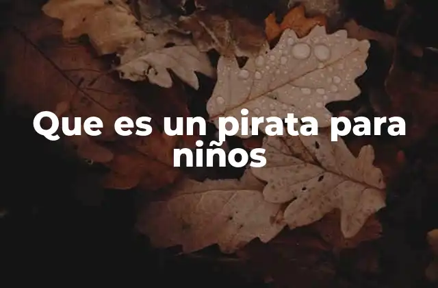Que es un Pirata para Niños