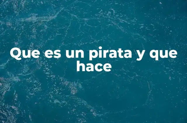 Que es un Pirata y que Hace