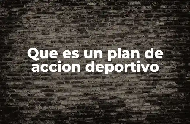 Que es un Plan de Accion Deportivo