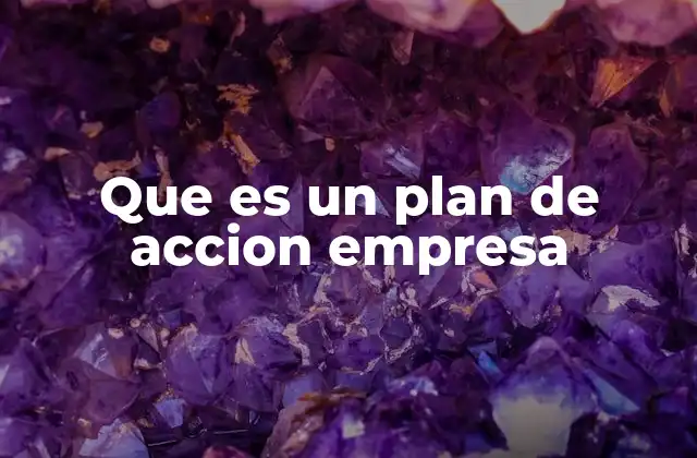 Que es un Plan de Accion Empresa