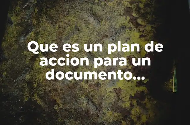Que es un Plan de Accion para un Documento Recepcional
