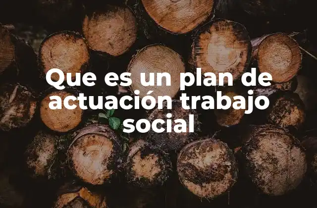 El papel del plan de actuación en la intervención social