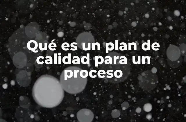 Qué es un Plan de Calidad para un Proceso 2 La importancia de la planificación en la gestión de la calidad