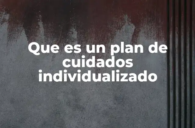 Que es un Plan de Cuidados Individualizado