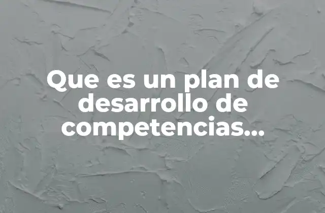 Que es un Plan de Desarrollo de Competencias Profesionales