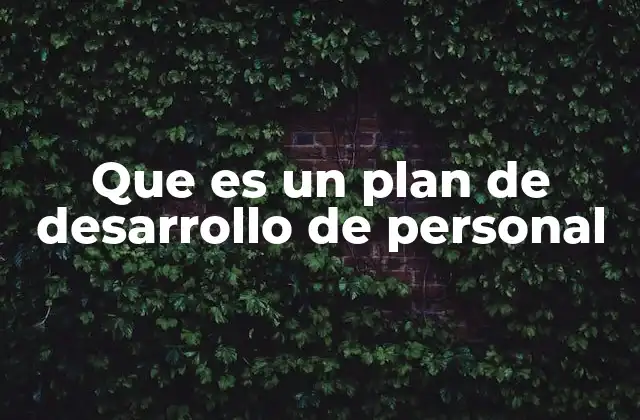 Que es un Plan de Desarrollo de Personal