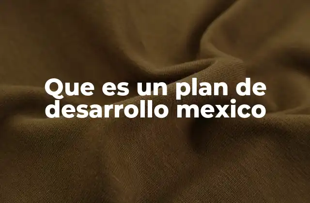 Que es un Plan de Desarrollo Mexico
