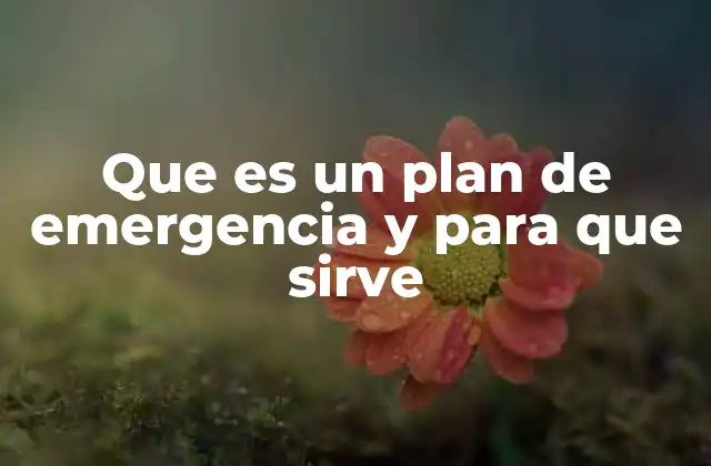 Que es un Plan de Emergencia y para que Sirve
