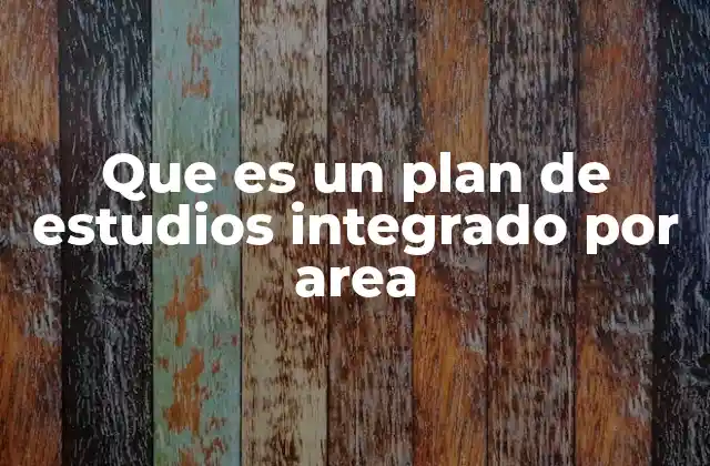 Que es un Plan de Estudios Integrado por Area